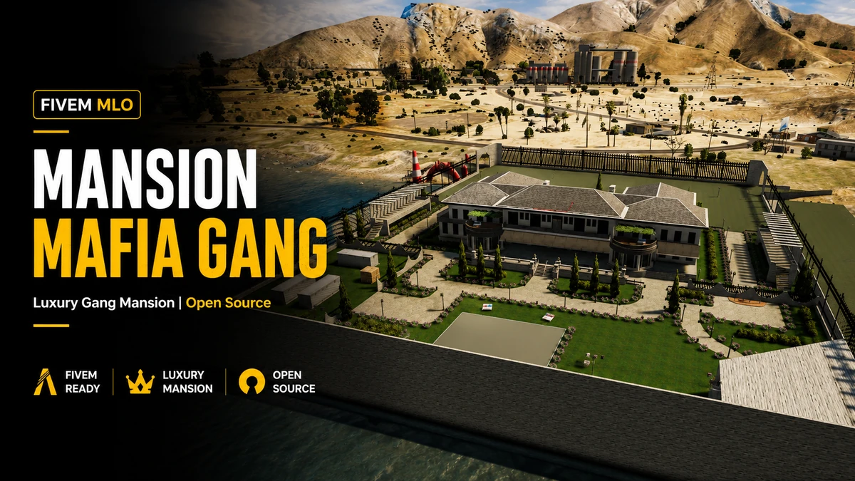Mansion Mafia Gang MLO FiveM | Luxury Gang Mansion | Open Source